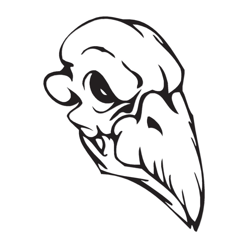 Bird Skull Monster - Vinyl Decal Sticker - Multiple Color & Sizes